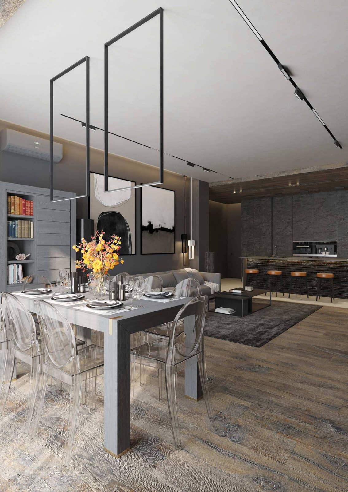 Лофт и облака. Квартира 140 м2 в центре города