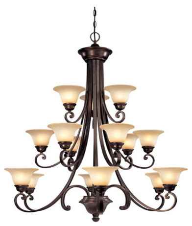 Dolan Designs 1083 15 Light 3 Tier Up Lighting Chandelier - Bronze