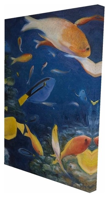 Colorful Fish Under The Sea Print On Wrapped Canvas Beach Style Prints And Posters By Begin Edition Houzz