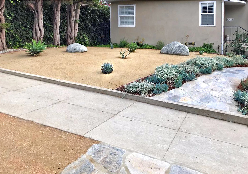 Front yard Drought Tolerant Landscape Design Los Angeles by Flores