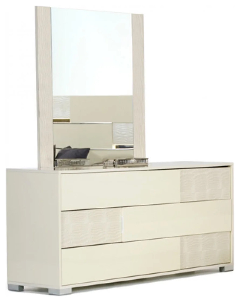Veda Italian Modern Beige Dresser Contemporary Dressers by