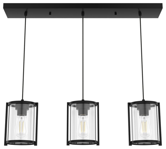 Astwood 3 Light Island Light, Matte Black Transitional Kitchen Island Lighting by Lighting