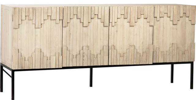 Dovetail Mabini Sideboard White Natural Black Recycled Pine Iron 2 Transitional Buffets And Sideboards By Euroluxhome Houzz