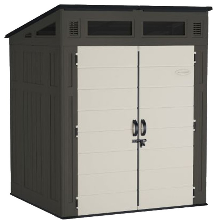 Suncast BMS6580 Modern Lockable Door Shed,57" W x 72" H, Resin Sheds by Life and Home Houzz