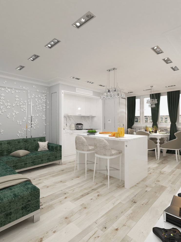 Кухня-гостиная в неоклассике