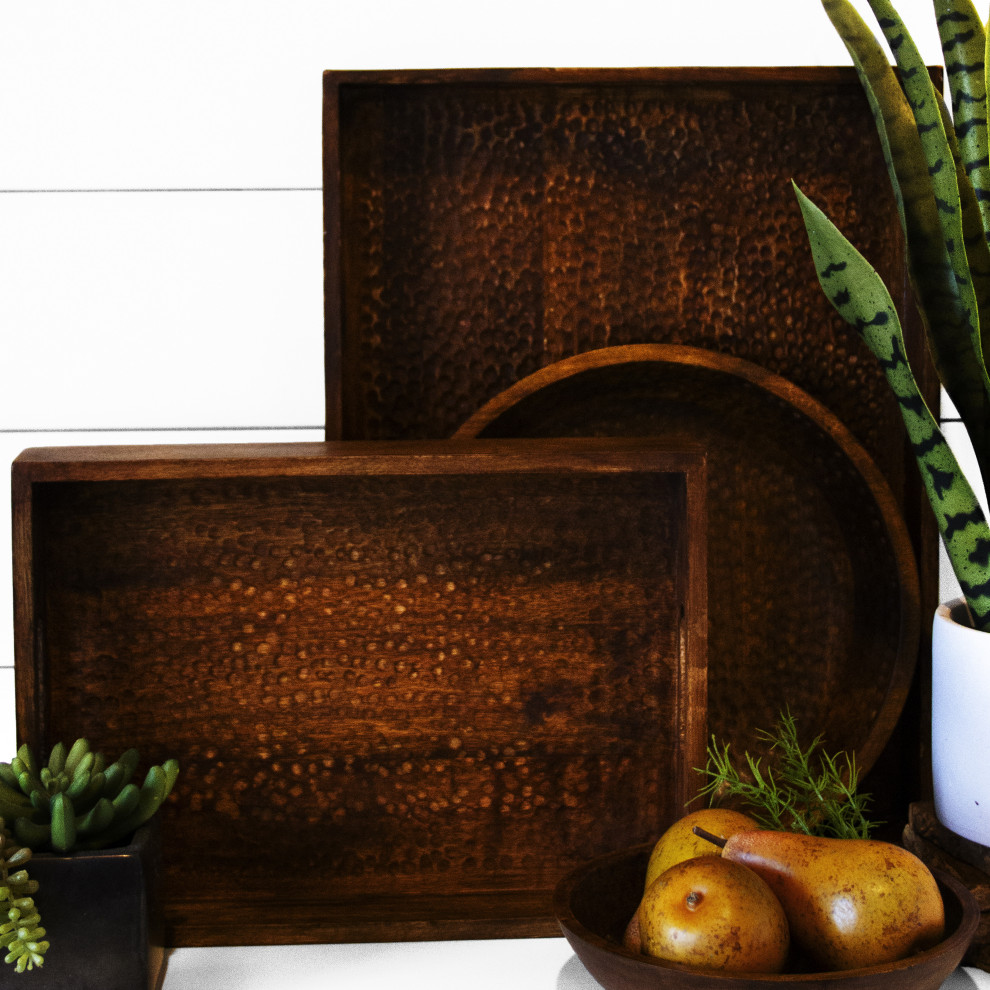 Artisan Wood 18X14X2 Tray Traditional Serving Trays by Heritage
