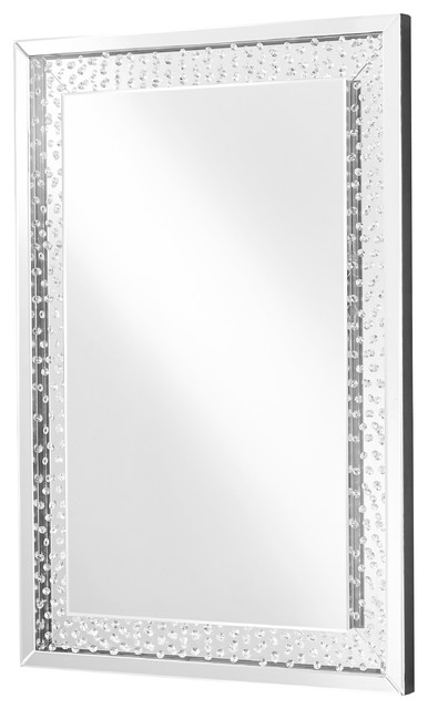 Sparkle 47" Contemporary Rectangle Mirror, Clear