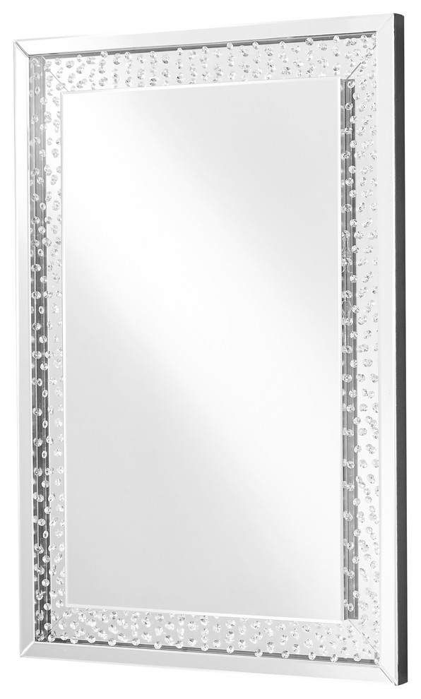 Sparkle 47" Contemporary Rectangle Mirror, Clear