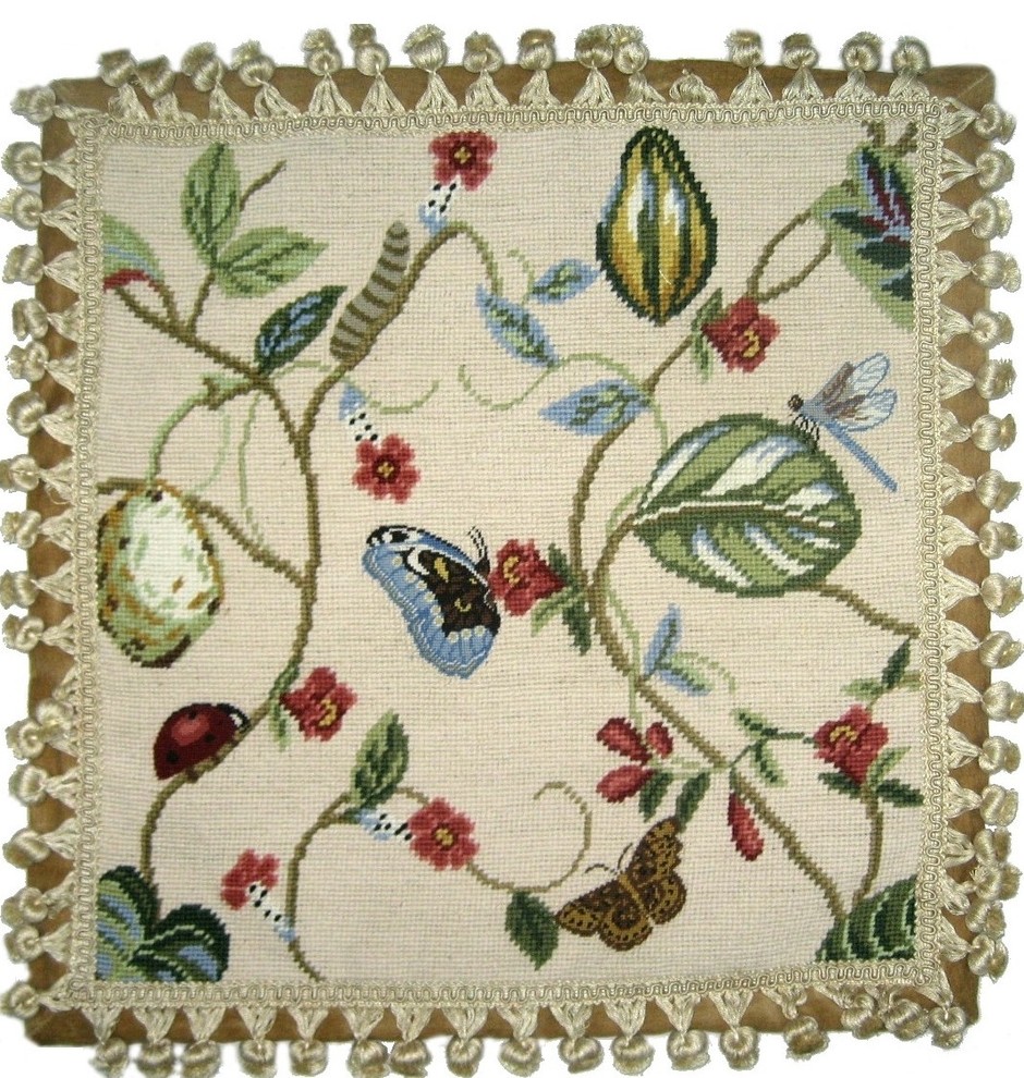 Spring Garden Needlepoint Pillow - Traditional - Decorative Pillows - by  Hkh Intl | Houzz