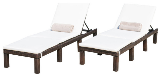 Gdf Studio Estrella Outdoor Wicker, Outdoor Rattan Chaise Lounge Chair