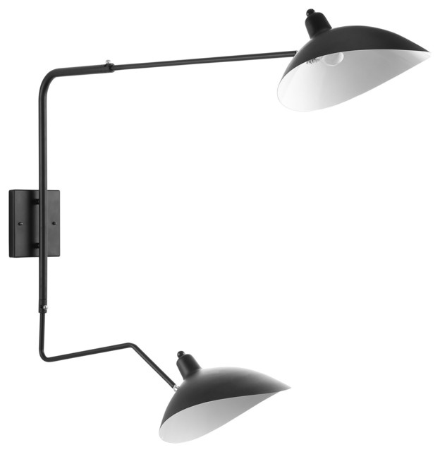 View Double Fixture Wall Lamp Midcentury Swing Arm Lamps By Decor Savings - Black Swing Arm Wall Light View Double Fixture Wall Lamp Midcentury Swing Arm Lamps By Decor Savings - Black Swing Arm Wall Light