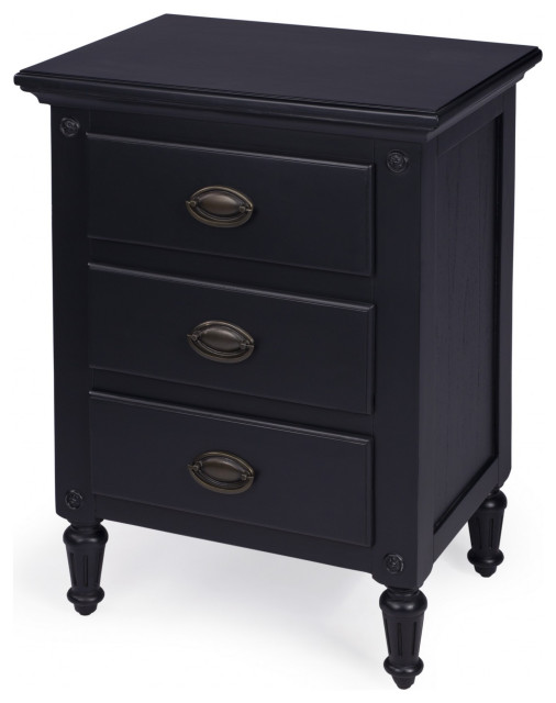 Mahogany Black 3 Drawer Nightstand - Traditional - Nightstands And ...