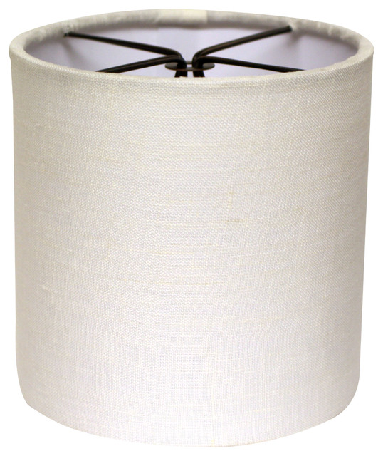 Drum Chandelier Lampshade With Double Flame Clip, Snow, Set of 6