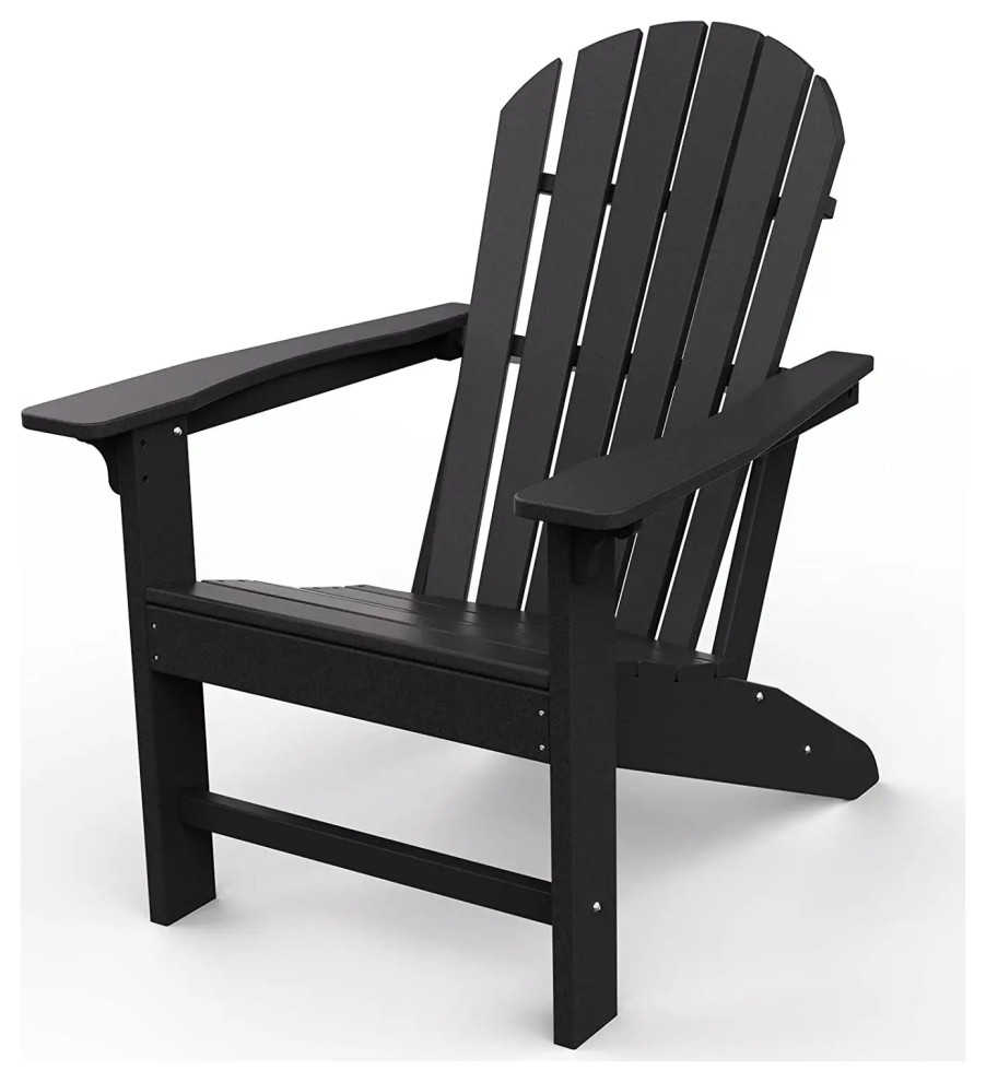 Outdoor Adirondack Chair, HDPE Frame With Slanted Seat & Wide Arms ...