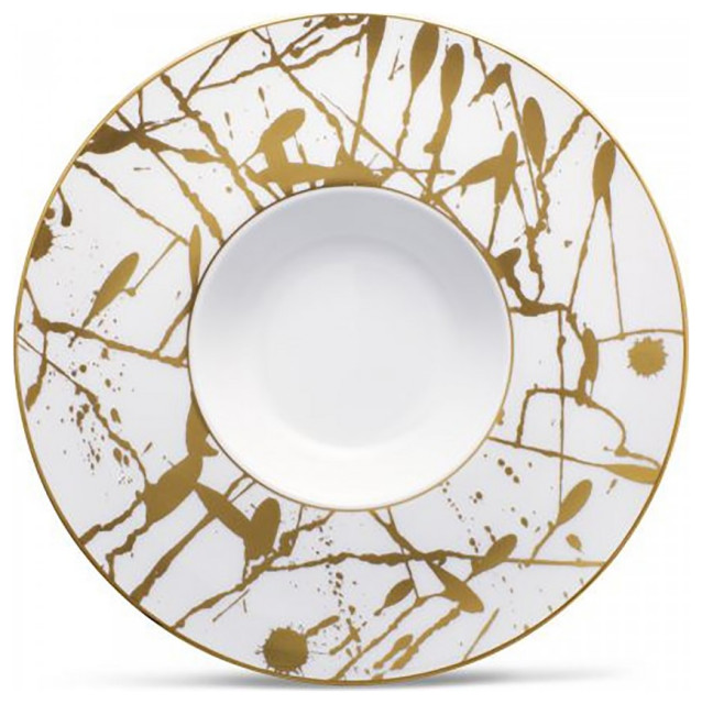 Noritake Raptures Gold Pasta/Soup Bowl, Set of 4 Contemporary