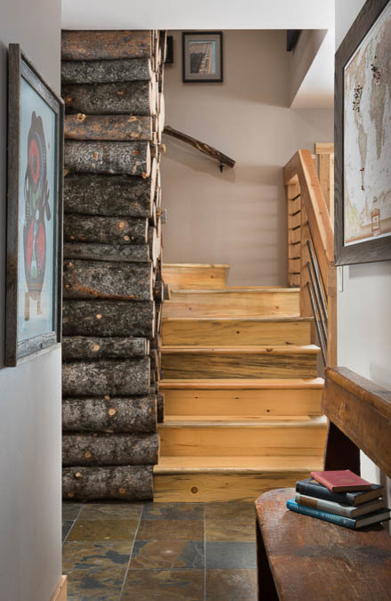 Inspiration for a small country staircase in Other.
