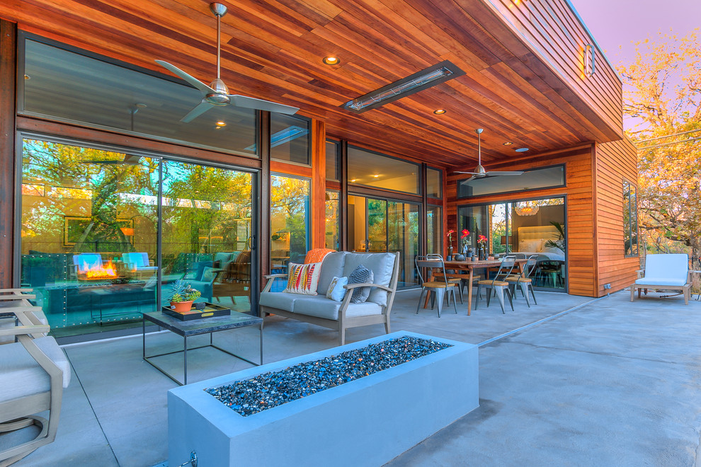 Example of a trendy backyard patio design in Oklahoma City