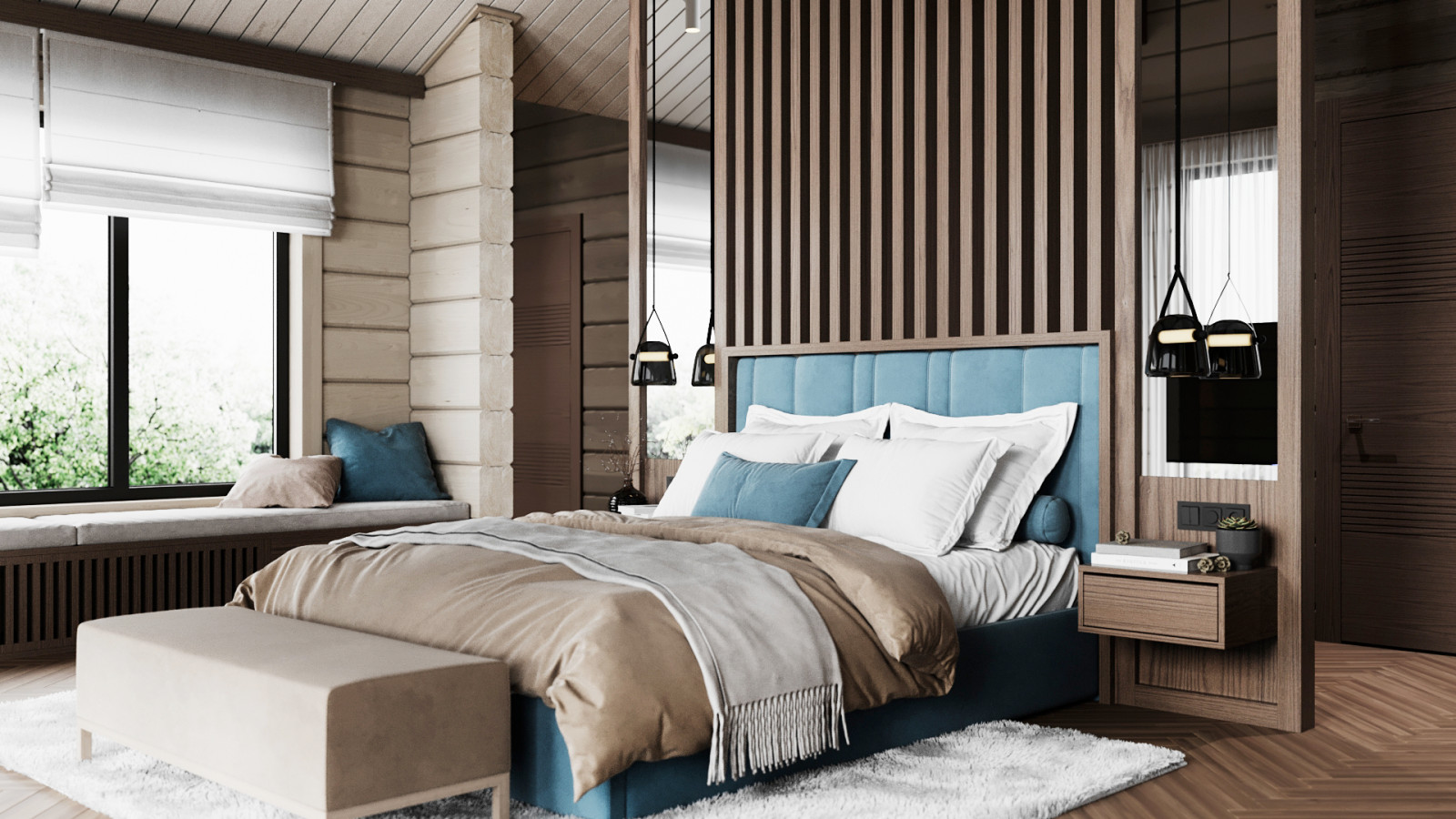 Проект интерьера деревянного дома в п.Завидово