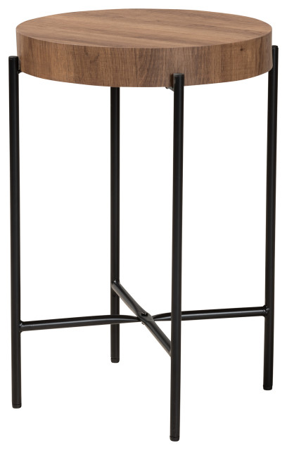 Toria Walnut Brown and Black Collection - Industrial - Side Tables And ...