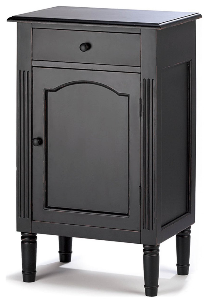 Antiqued Black Wood Traditional Accent Chests And