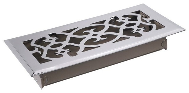 Truaire Scroll Floor Diffuser, Satin Nickel - Traditional - Registers ...