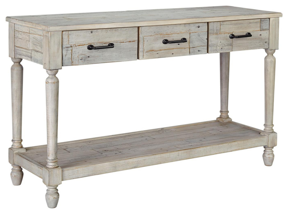 Shawnalore Whitewash Sofa Table Farmhouse Console Tables by THE