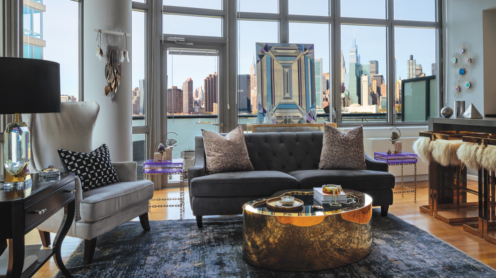 Inspiration for a large contemporary living room in New York.