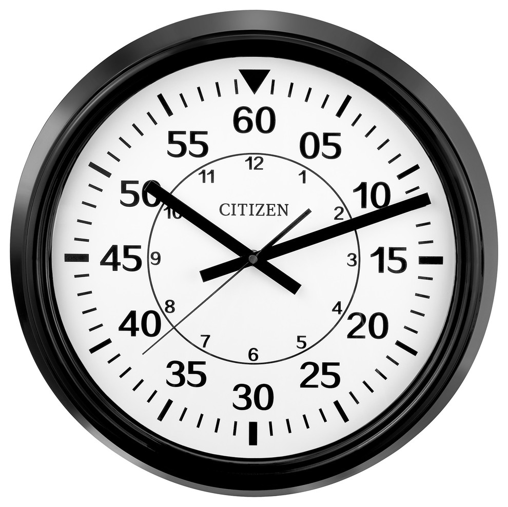 CITIZEN Gallery Indoor/Outdoor White Dial Reverse Clock Contemporary Outdoor Clocks by