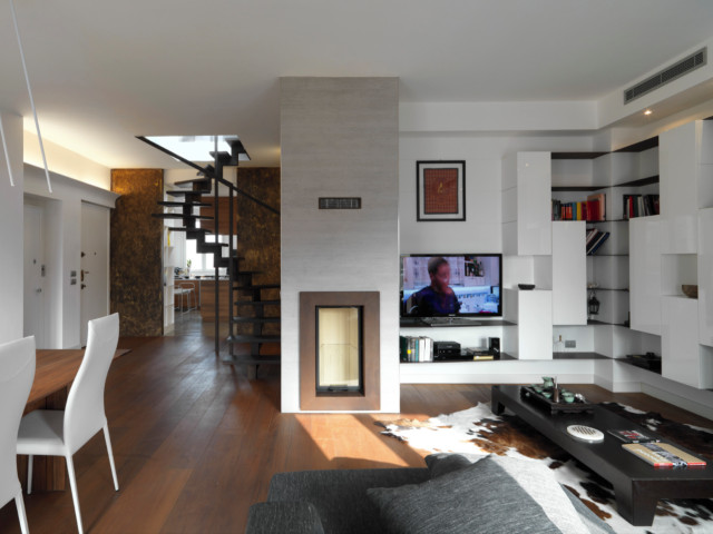 Attico Milano centro contemporary-living-room