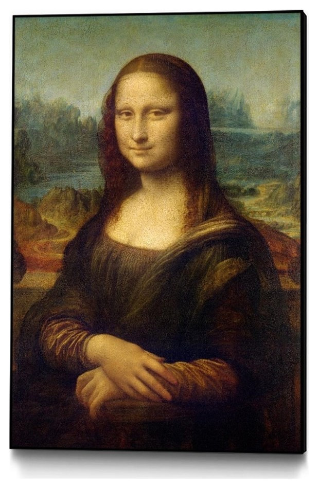 Giant Art Canvas  24x36 Mona Lisa  1503 Framed in Multi-Color