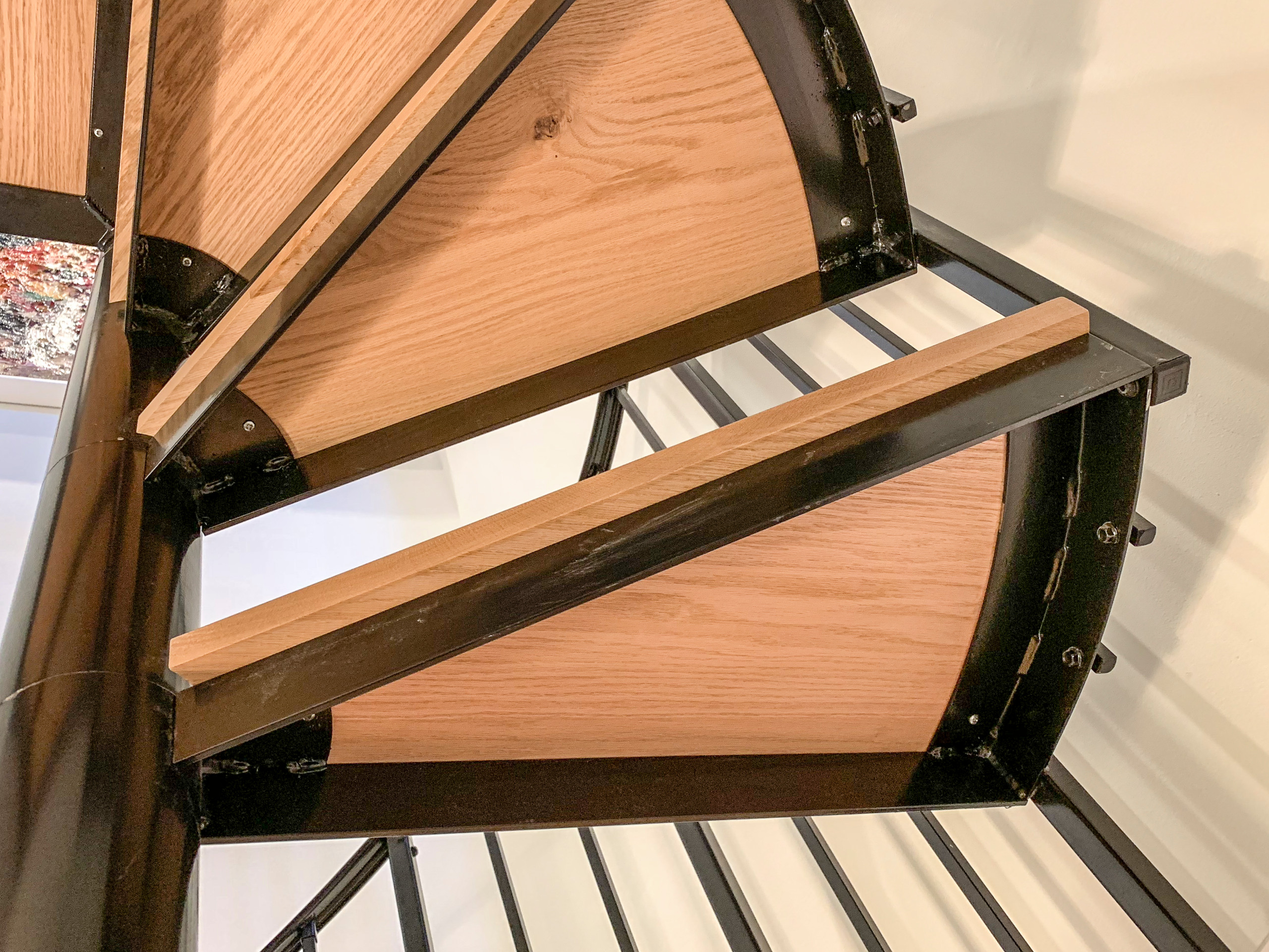 62_Natural Wood Treads & Jet-Black Metal Custom Spiral Stairway, Bethesda MD 208