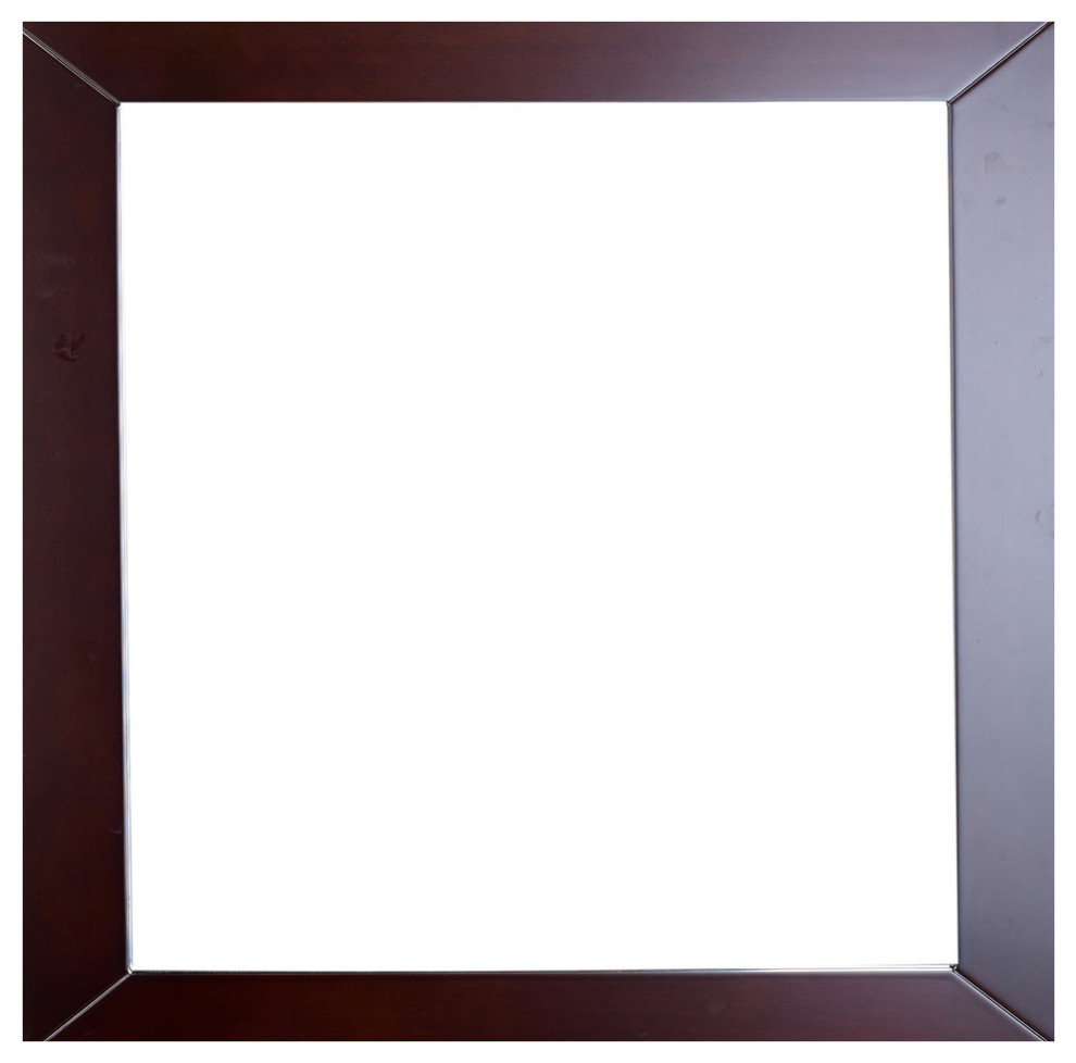 Eviva New York Vanity Mirror Full Frame Teak(Dark Brown) 30X31 Wall ...