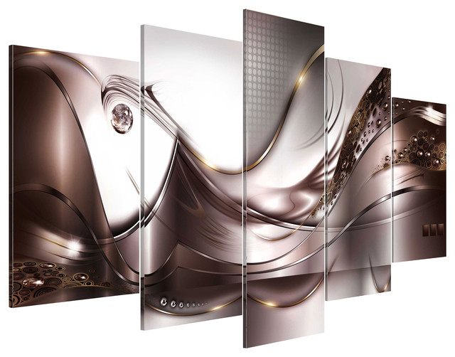 "Golden Storm" Acrylic Prints, 100x200 cm, Set of 5