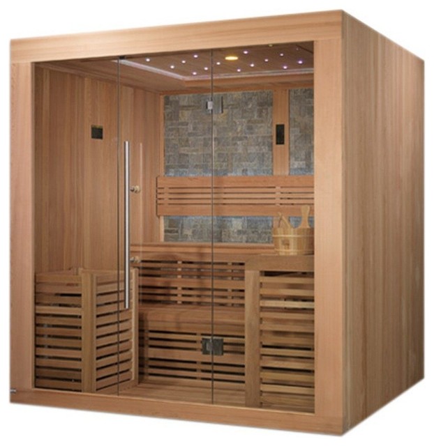Bergen Luxury Edition 46 Person Traditional Steam Sauna, Cedar