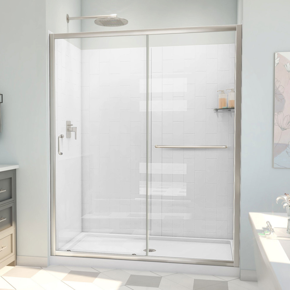 DreamLine D2096032XXC0004 InfinityZ 32x60" Sliding Shower Door, Base