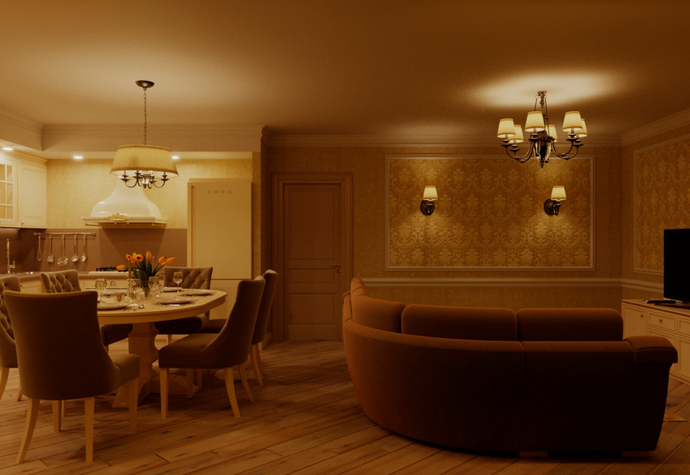 Дизайн Интерьера Кухни - Гостиной 68