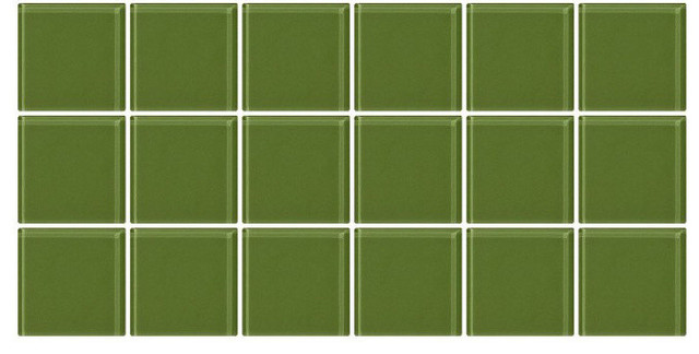 6"x12" Sage Green Glass Tile, Half Sheet, Grid