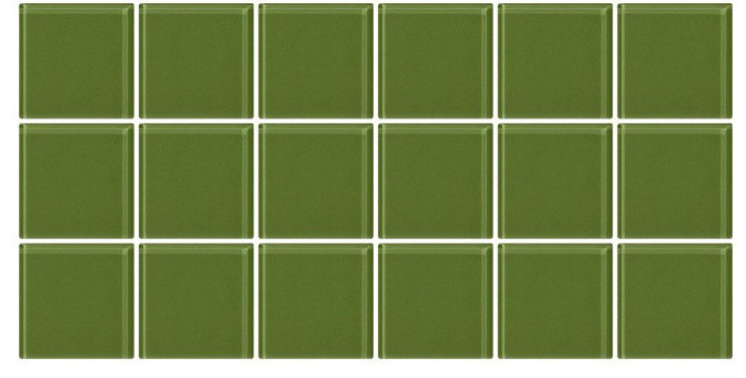 6"x12" Sage Green Glass Tile, Half Sheet, Grid