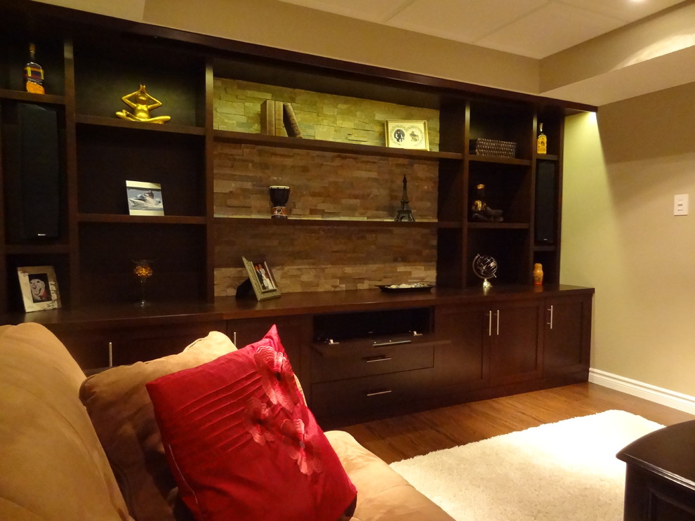 This is an example of a traditional home theatre in Toronto.