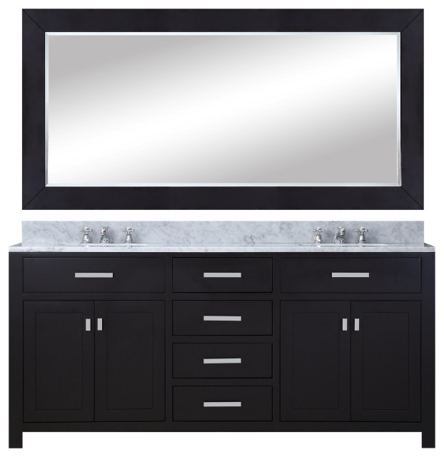 60 Inch Espresso Double Sink Bathroom Vanity From The Madison ...