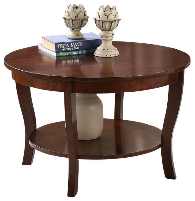 Convenience Concepts American Heritage Round Coffee Table With Shelf R6 362 Transitional Tables By Virventures Houzz Convenience Concepts American Heritage, American Heritage Round Coffee Table