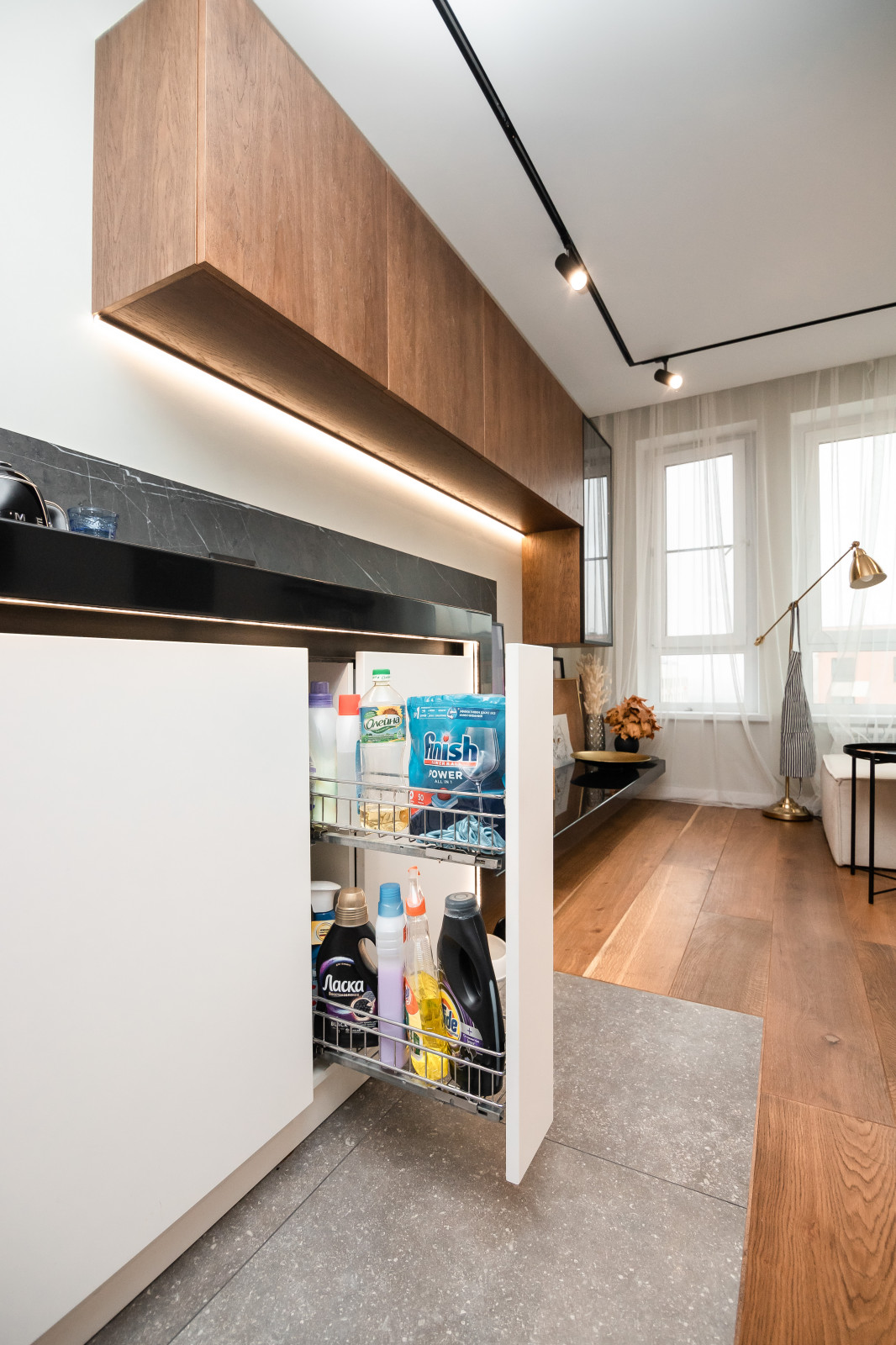 Кухня-гостиная в стиле минимализм