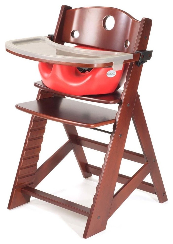 Height Right High Chair With Infant Insert, Tray and Tray Cover, Cherry