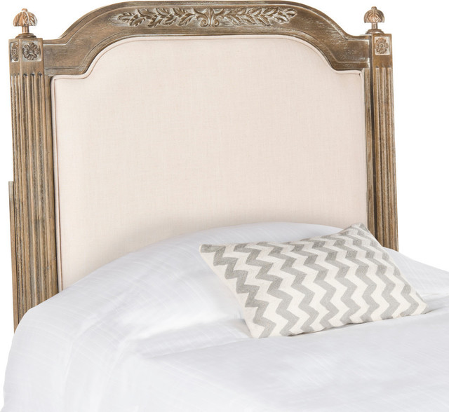 Safavieh Rustic Wood Linen Headboard Twin Traditional Safavieh Rustic Wood Linen Headboard Beige Twin