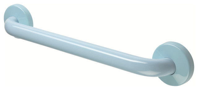 32 Inch Grab Bar With Safety Grip, Wall Mount Coated Grab Bar, Light Blue
