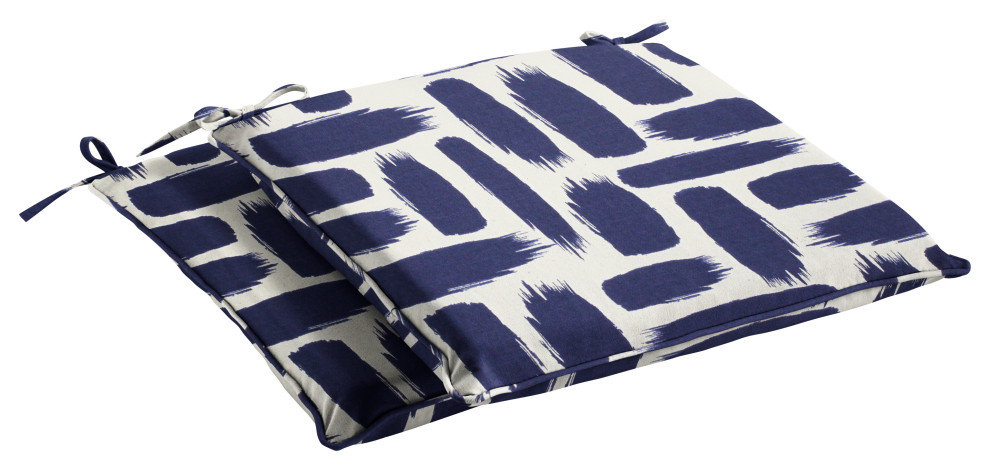 Blue Graphic Outdoor Chair Pad Set, 21x19