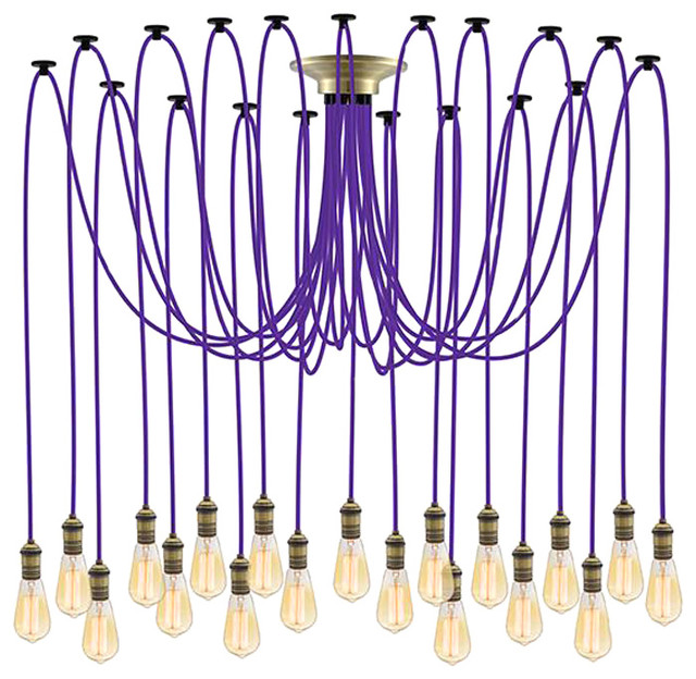 Large Purple Pendant Light Chandelier Industrial Chandeliers by