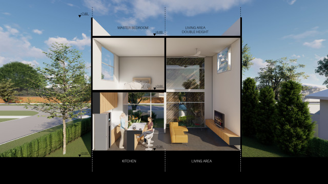 Timber Form House contemporary-sektion