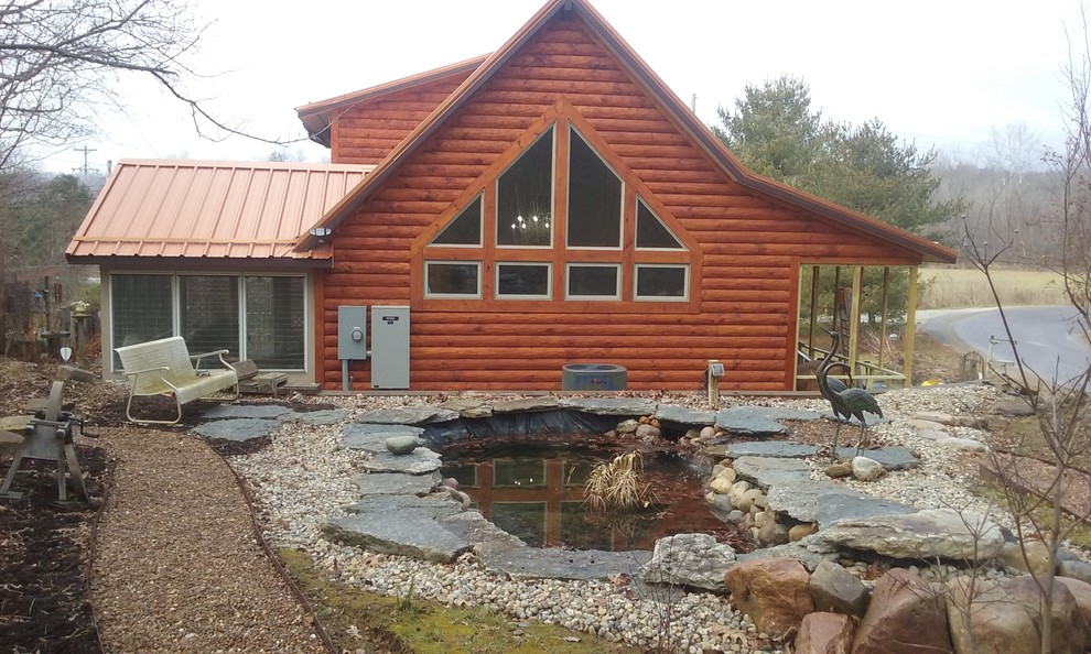Mountain style home design photo in Indianapolis