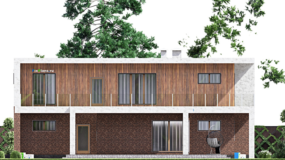 Проект двухэтажного дома 18х17 м S371м2 F-15029